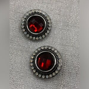 💗RED BLING - Matching Ginger Snaps & Co. Snap Button Charms - Set of 2